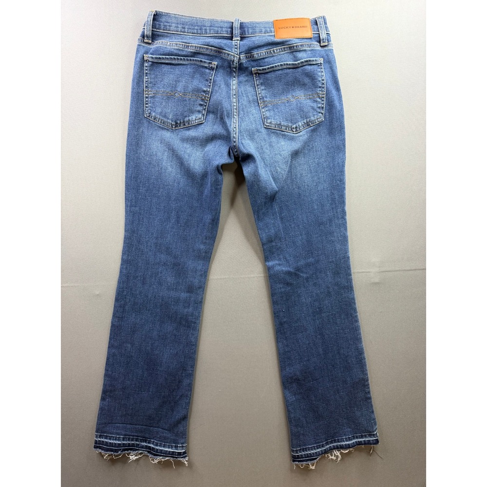 Lucky Brand Sweet Mid Rise Boot Jeans Womens Blue Raw Hem 29x30